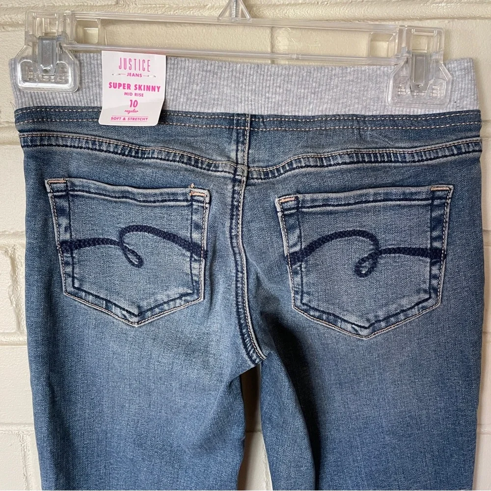 Justice Super skinny mid rise jeans 10